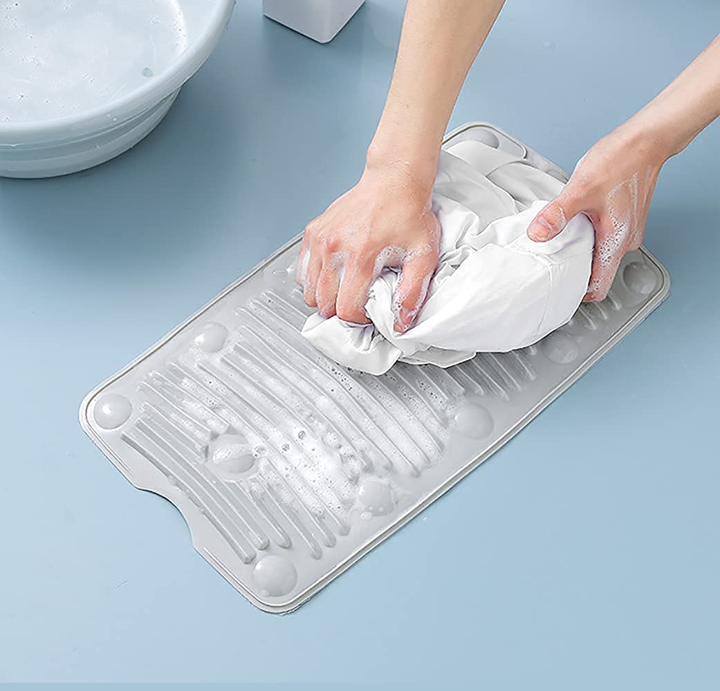 Portable Silicone Non Slip Foldable Laundry Pad Washboard Mat with Suction Cup For Home and Outdoor Use