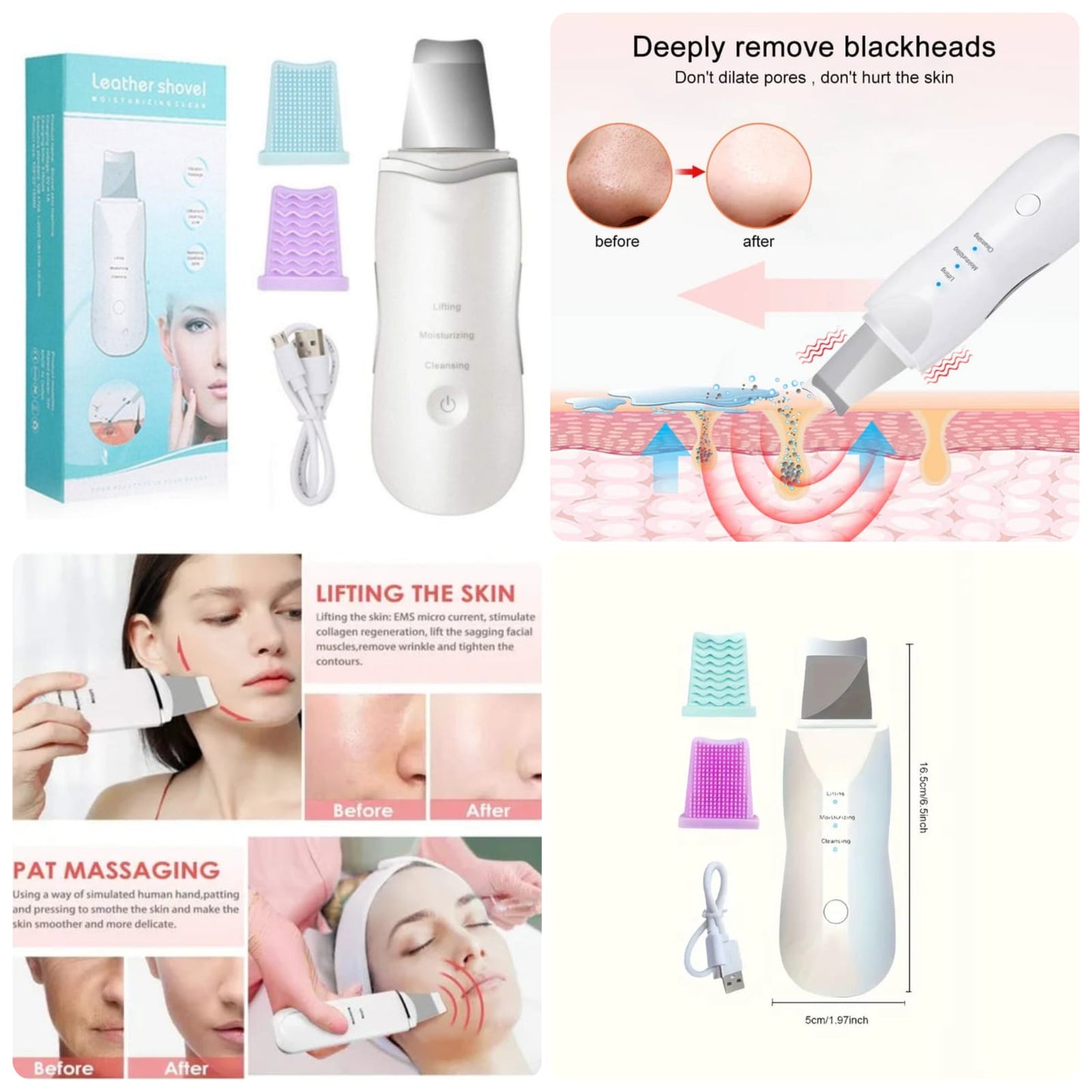 Face Skin Scrubber Moisturizer Pore Facial Cleanser Beauty Device For Women