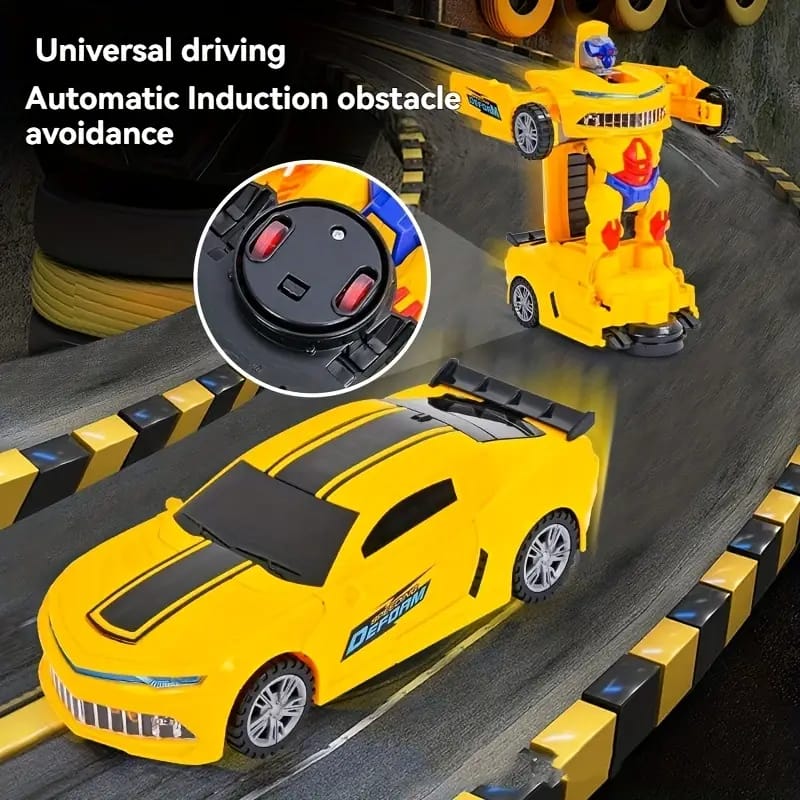 Multifunctional Automatic Car Transforming Robot Toy with Lights and Music For Kids with Box