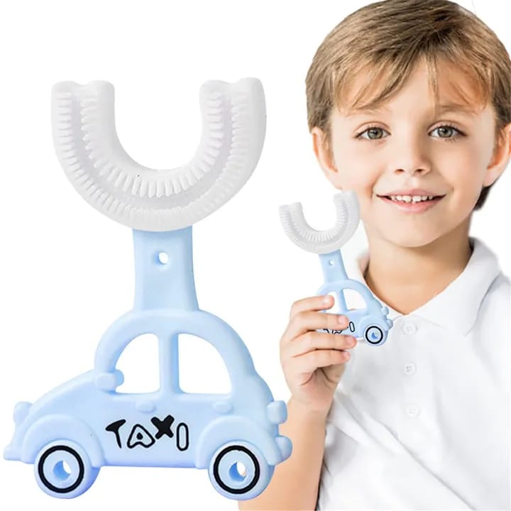 (Pack of 2) Taxi U Shape Teether Brush 360 Degrees Mouthpiece Tooth Brush For Toddlers