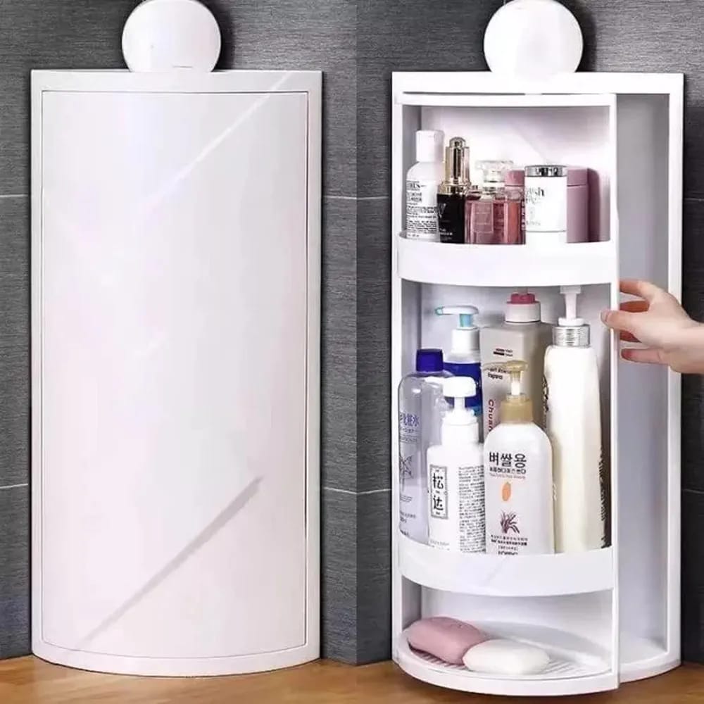360 Degree Plastic Single and Double Layer Rotatable Corner Cabinet For Home Use