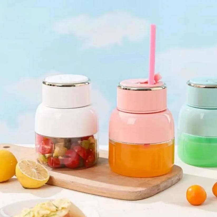 Portable USB Rechargeable 800ml Juicer Blender Cup with Straw Use in Home and More