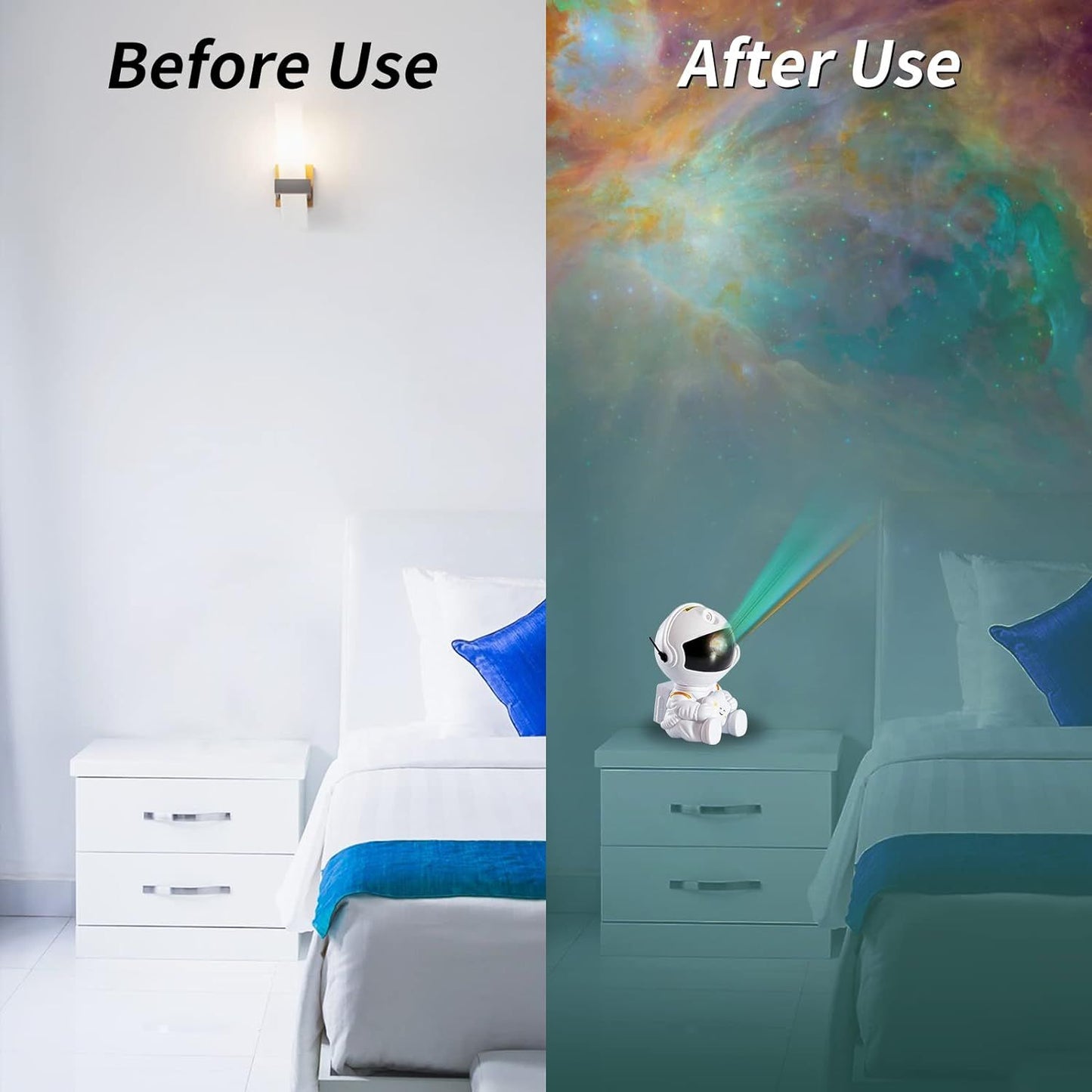 Astronaut Galaxy Projector Star Projector Galaxy Night Light Astronaut Light Projector Starry Nebula Ceiling LED Lamp with Remote Control White Star