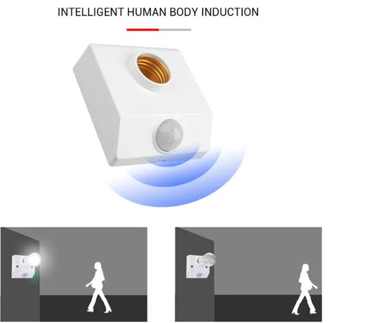 Automatic Human Body Infrared PIR Sensor Bulb Light Base PIR Motion Detector Wall Lamp Holder Socket