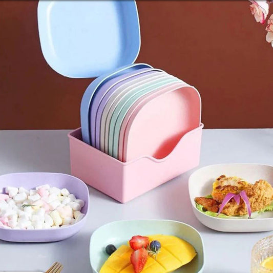 Azaadi Sale Offer 20 Pcs Set of Dish Plates with Free 2 Pcs Holders (20 Plates + 2 Holders)