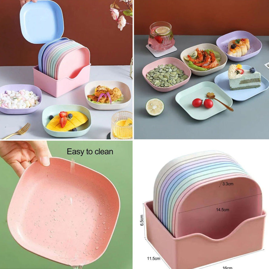 Azaadi Sale Offer 20 Pcs Set of Dish Plates with Free 2 Pcs Holders (20 Plates + 2 Holders)