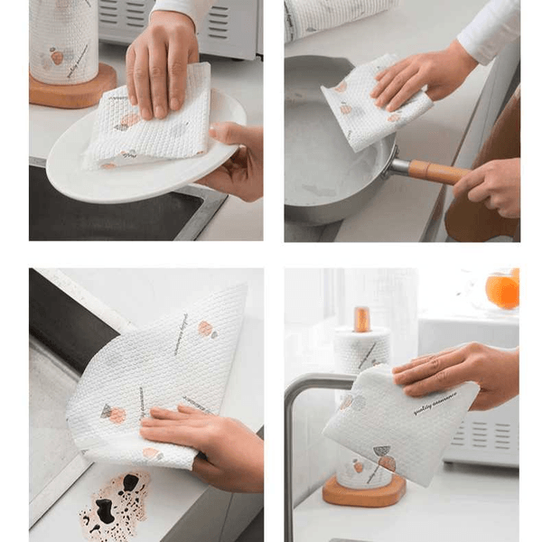 (Pack of 2) Washable Lazy Rag Kitchen Towel Wet And Dry Household Chores Degreasing Disposable Paper Roll for Kitchen