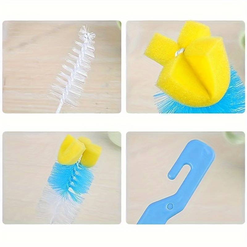 (Pack of 4) The Baby Bottle Brush Wash Bottle Nipple Brush Tool Sponge Cleaning Kit For Kitchen
