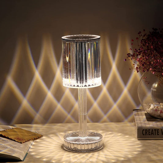 Portable USB Rechargeable Crystal Lamp With Touch Control For Living Room, Home, Office, Decorative Table Light and Party Dinner