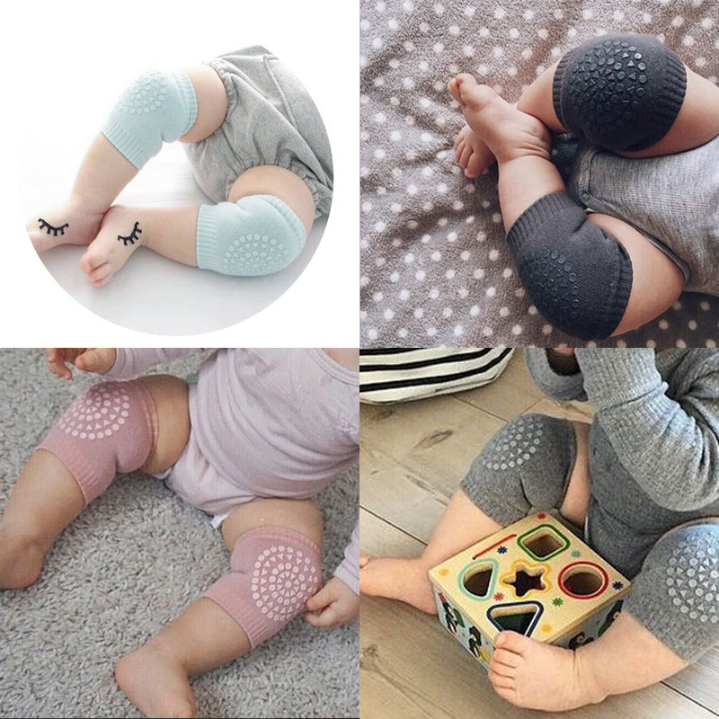 (Pack of 2 Pairs) Soft Elastic Anti Slip Crawling Safety Protector Leg Cushion Knee Elbow Brace Pads For Babies and Toddlers
