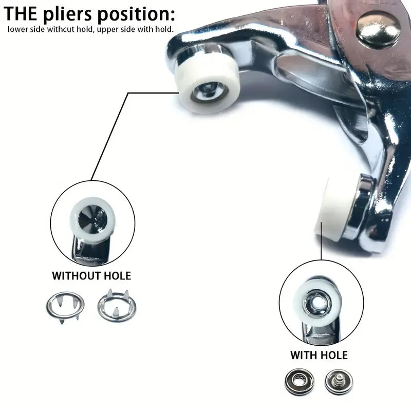 Full Body Metal Snap Button Set with Hand Pressure Plier Button Press Tool Rs 999
