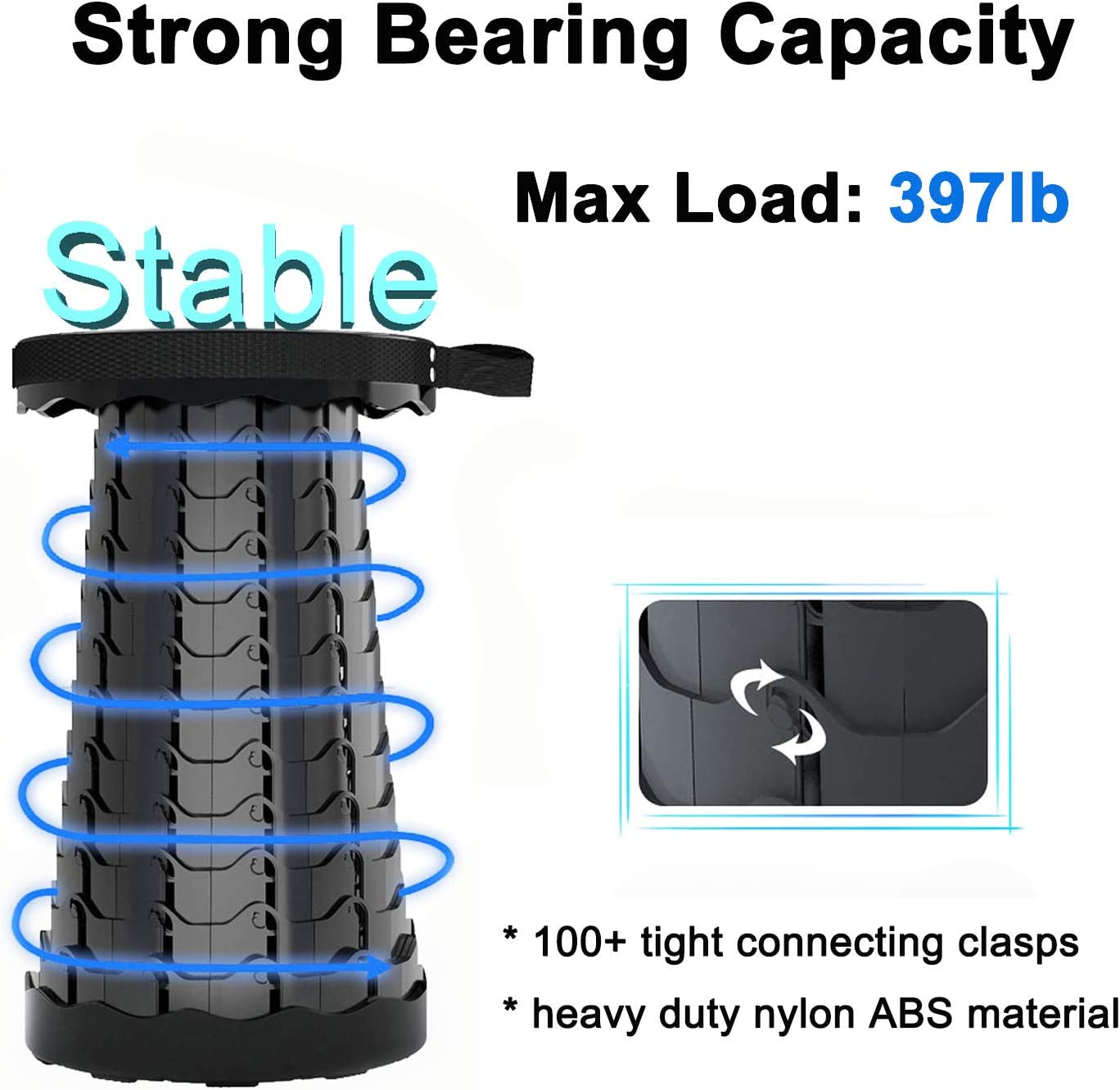 Mega Sale Offer - Imported Portable High Quality Outdoor Telescopic Stool Retractable Chair Adjustable Stool Camping Picnic Rs 1999