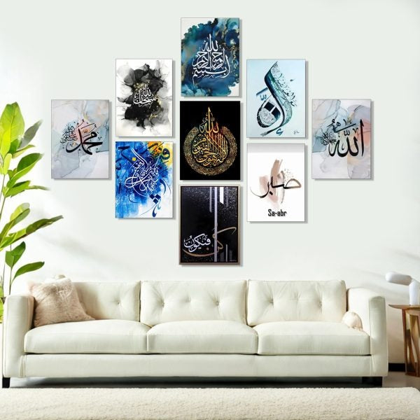 Home Decoration Item 9 Pcs Wall Decor Photo On Wall Canvas Art Decor For Home Easy Set Up With Bothside Tape