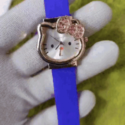 Beautiful Hello Kitty A86 Cartoon Cat Shaped Clock Dial Analog Wristwatch For Women