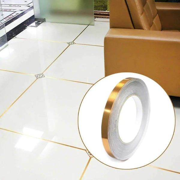 Self-Adhesive Golden Tile Sealing Tape – Decorative Strip for Floors & Wall Décor ✨