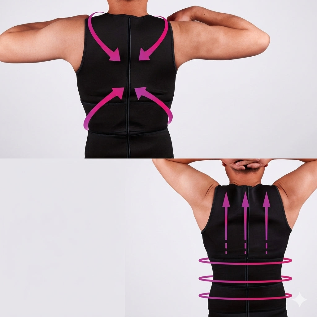 Men’s Double Belt Body Shaper Sweat Vest