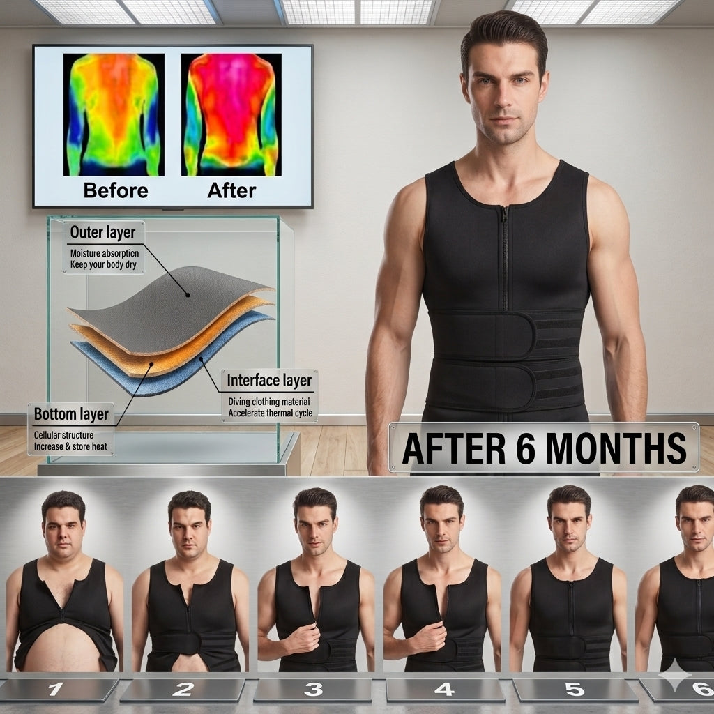 Men’s Double Belt Body Shaper Sweat Vest