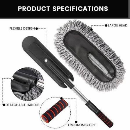 🌟 Premium Telescopic Microfiber Car Duster 🧼