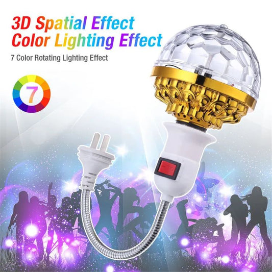 LED Colorful Magic Ball Lamps With Holder 360 Degrees Automatic Rotating Light Bulb For House Disco Party