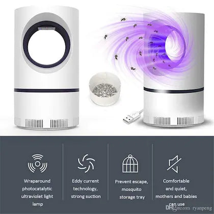 USB Power Electric Indoor Mosquito and Insect Killer With UV Light LED Mosquito Lamp Non-Toxic No Zapper Suction Fan