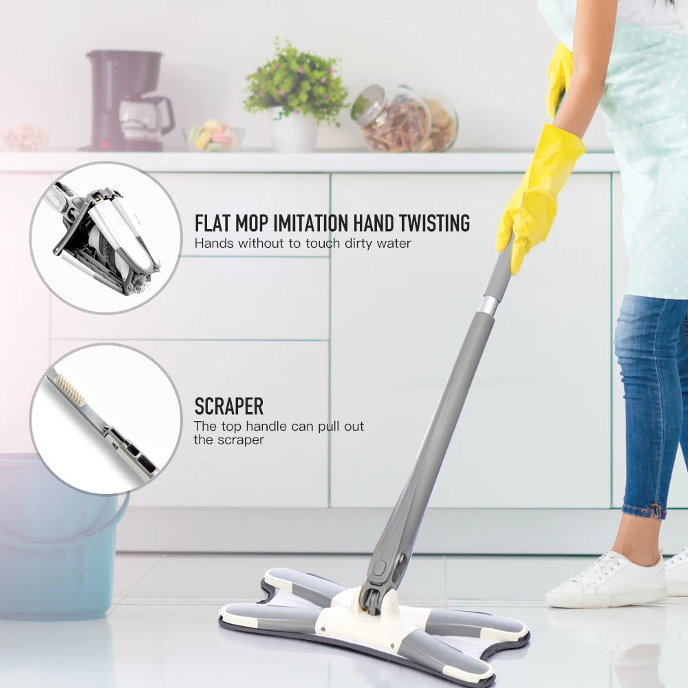 X Type Floor Squeeze 360 Degree Mop