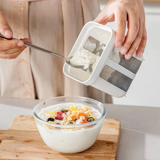 🥣 Premium Greek Yogurt Mesh Strainer + Free Thumb Cutter ✂️