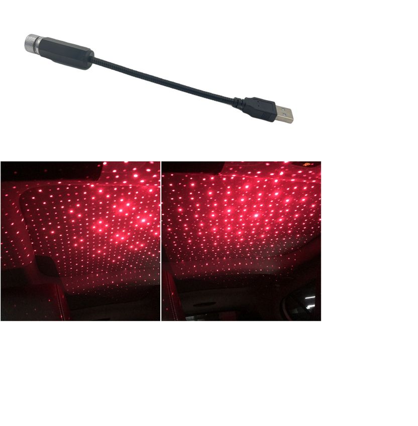 Romantic LED Car Roof Star Night Light Projector Atmosphere Galaxy Lamp USB Decorative Lamp Adjustable Auto Interior Decor Light