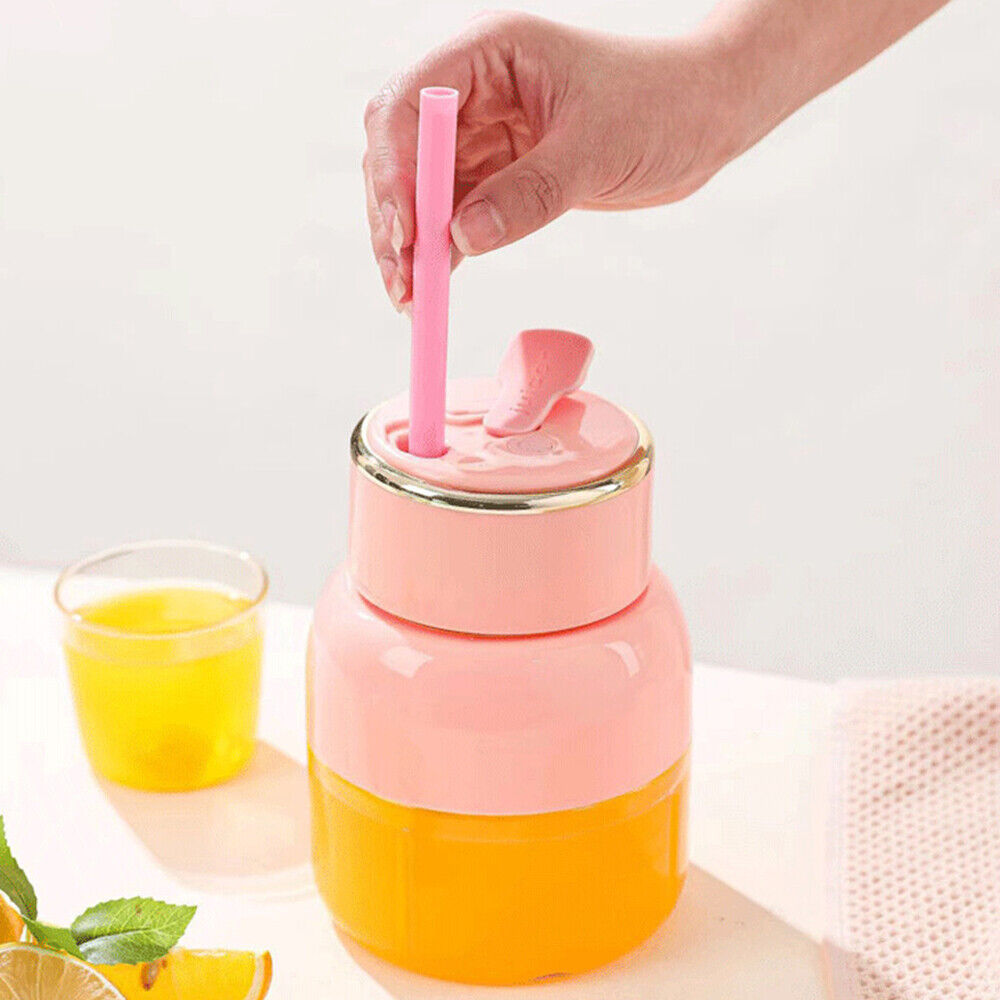 Portable USB Rechargeable 800ml Juicer Blender Cup with Straw Use in Home and More