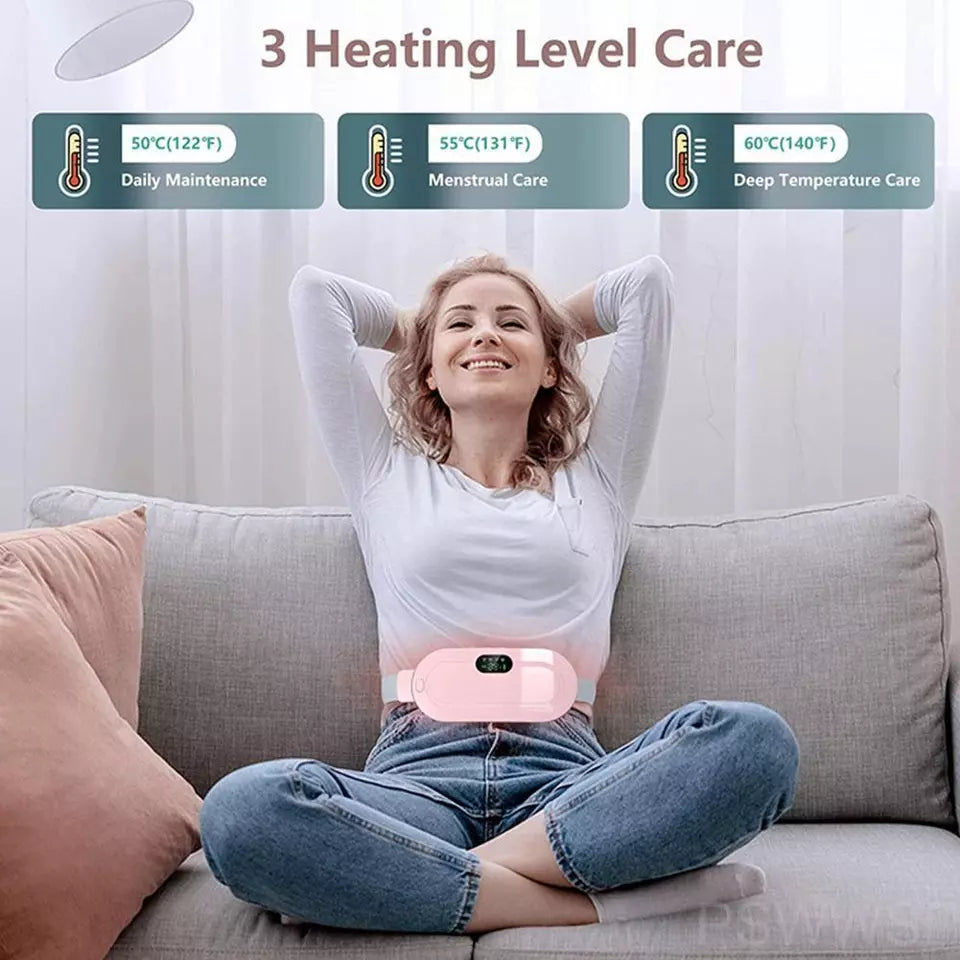 Portable Menstrual Heating Pad with 3 Heat Levels &amp; 3 Vibration Massage Modes