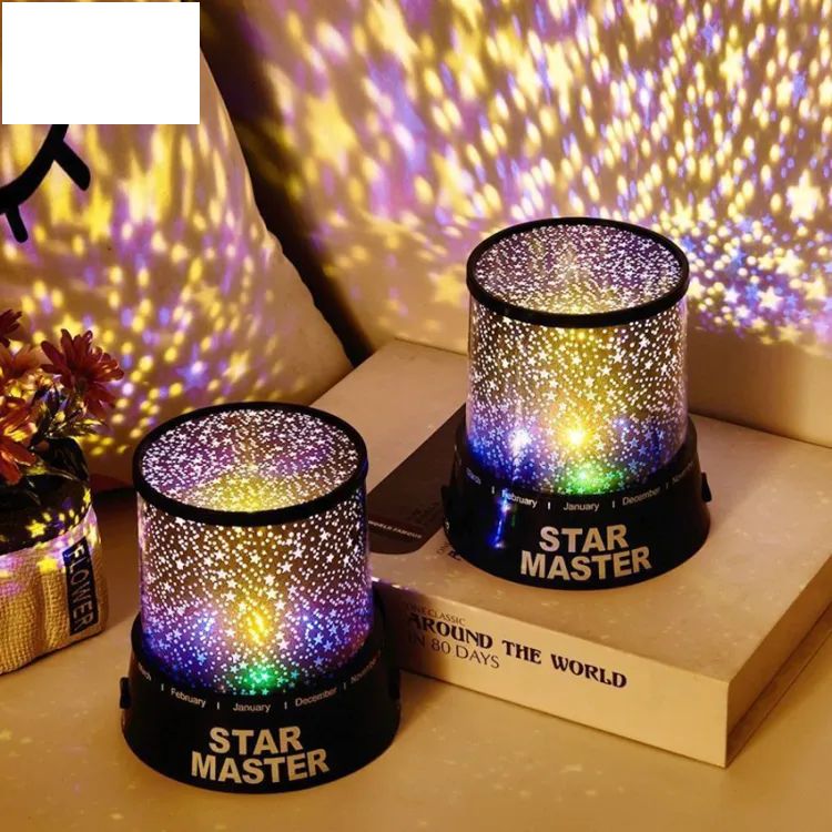 Vimite Star Master LED Starry Sky Projector Lamp Battery Operation Galaxy Stars Moon Rotating Music Night Light Room Bedroom Decoration Table Lamp for Kids Boys Girls Birthday Eve Gift